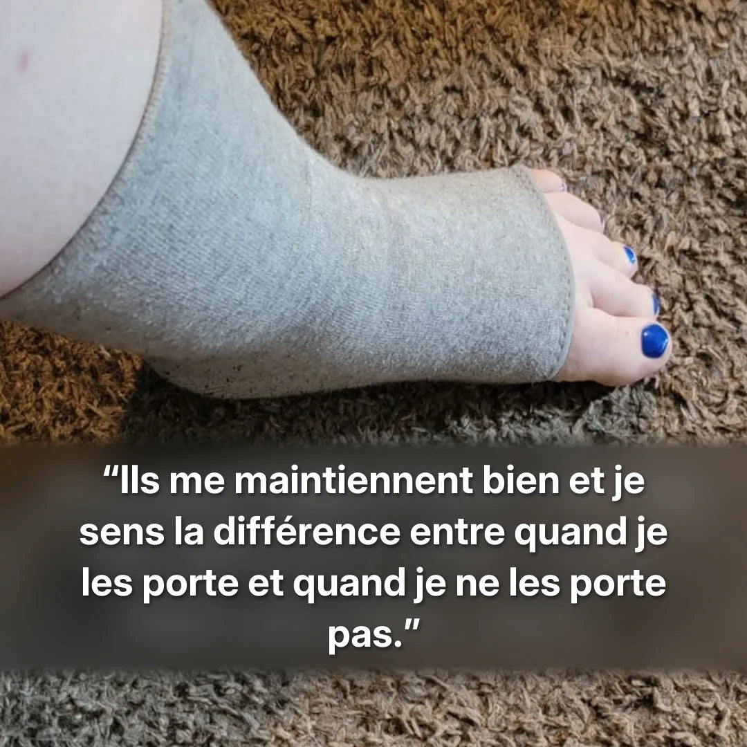 Photo d’une cliente portant les manchons Unecompresse