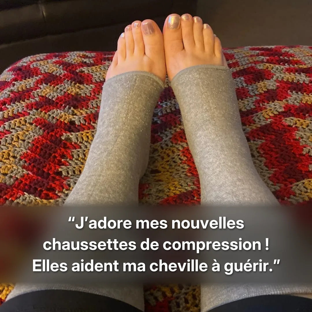 Photo d’une cliente portant les manchons Unecompresse